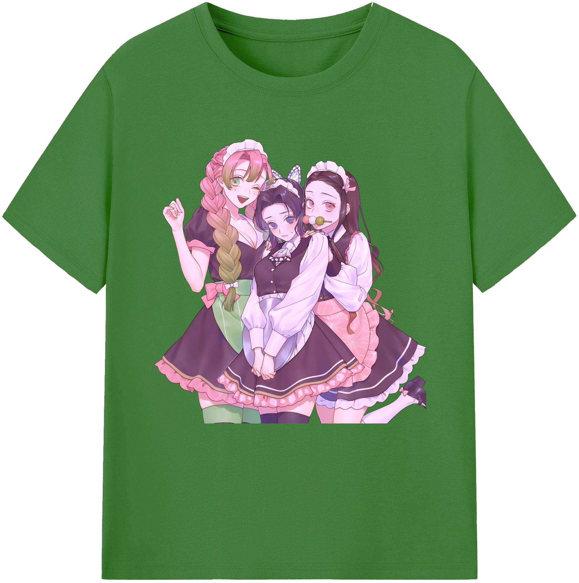 （画像用） 鬼滅の刃（きめつのやいば）蟲柱-胡蝶 しのぶ／こちょう しのぶ Kochou Shinobu レディースカジュアルプリントTシャツ（綿100％）